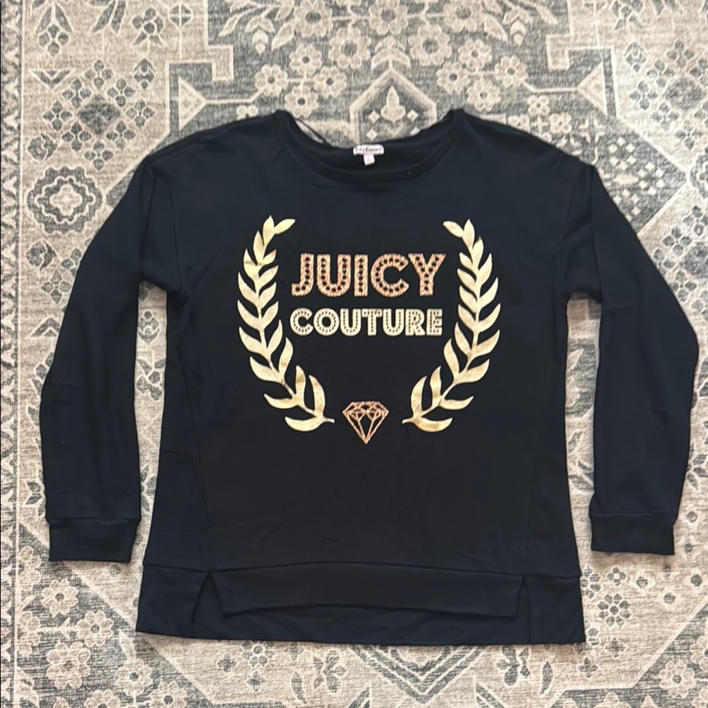 Juicy Couture Black and Gold Sweatshirt